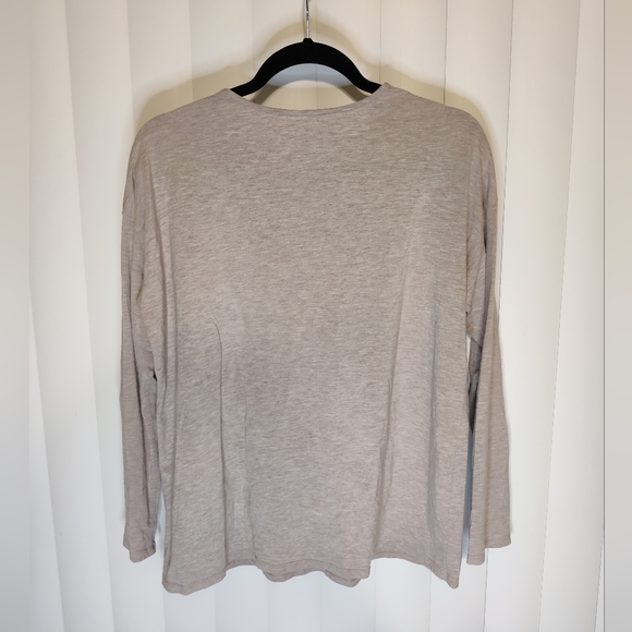 J Jill Tan Luxe Supima Long Sleeve Tee Size Small - Picture 2 of 3